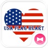 USA Flag Heart 壁紙きせかえ +HOME by Ateam
