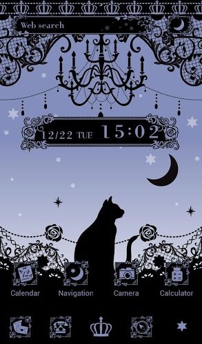 無料壁紙 星空と黒猫 かわいいきせかえ アイコン Home By Ateam アプリクエスト Android アプクエ