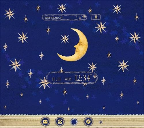無料壁紙 月と星 かわいいきせかえ アイコン Home By Ateam アプリクエスト Android アプクエ