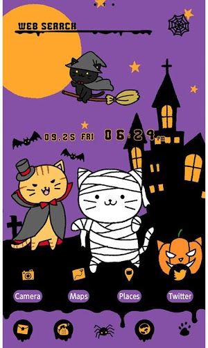 猫ちゃんのハロウィンナイト かわいい壁紙 アイコン 無料 Home By Ateam アプリクエスト Android アプクエ