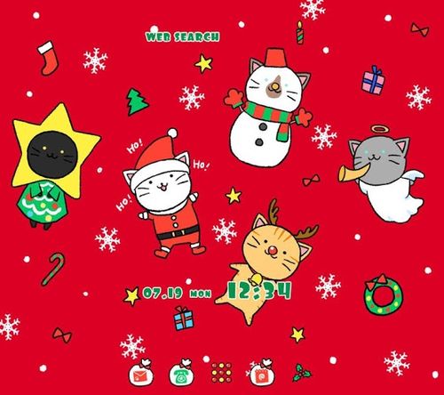 かわいい壁紙アイコン 猫ちゃんのクリスマス 無料 Home By Ateam アプリクエスト Android アプクエ